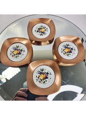 Fantacy Copperware Ash Trays Maple leaf Canada Vintage Copper Ashtrays